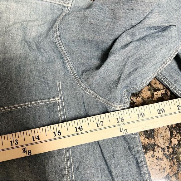 NWT Madewell Perfect Chambray Shirt Wilder Wash Button Front Long Sleeve Sz XS - Picture 4 of 5